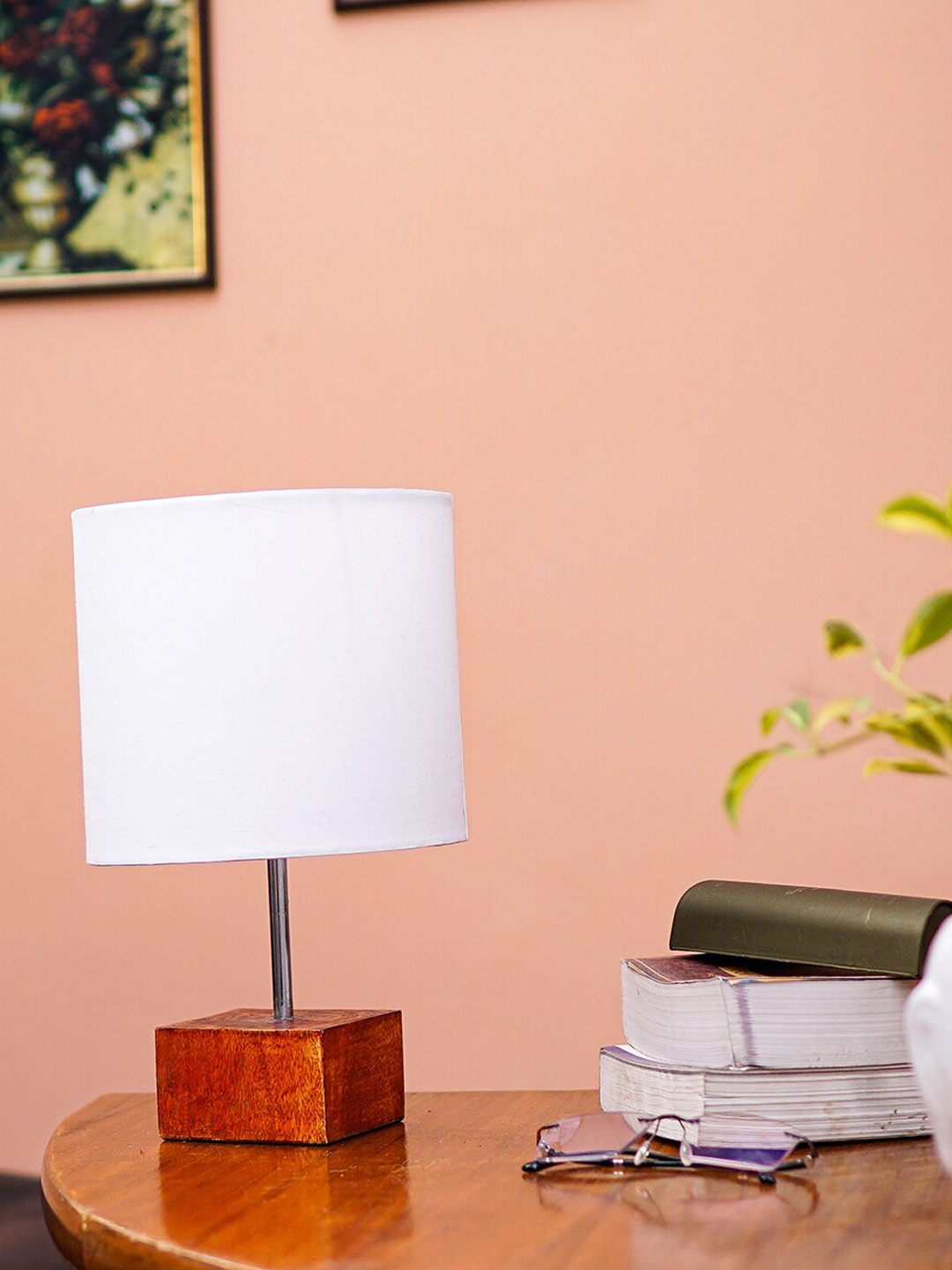 

Pinecraft INTERNATIONAL Brown Ema Table Lamp with White Shade