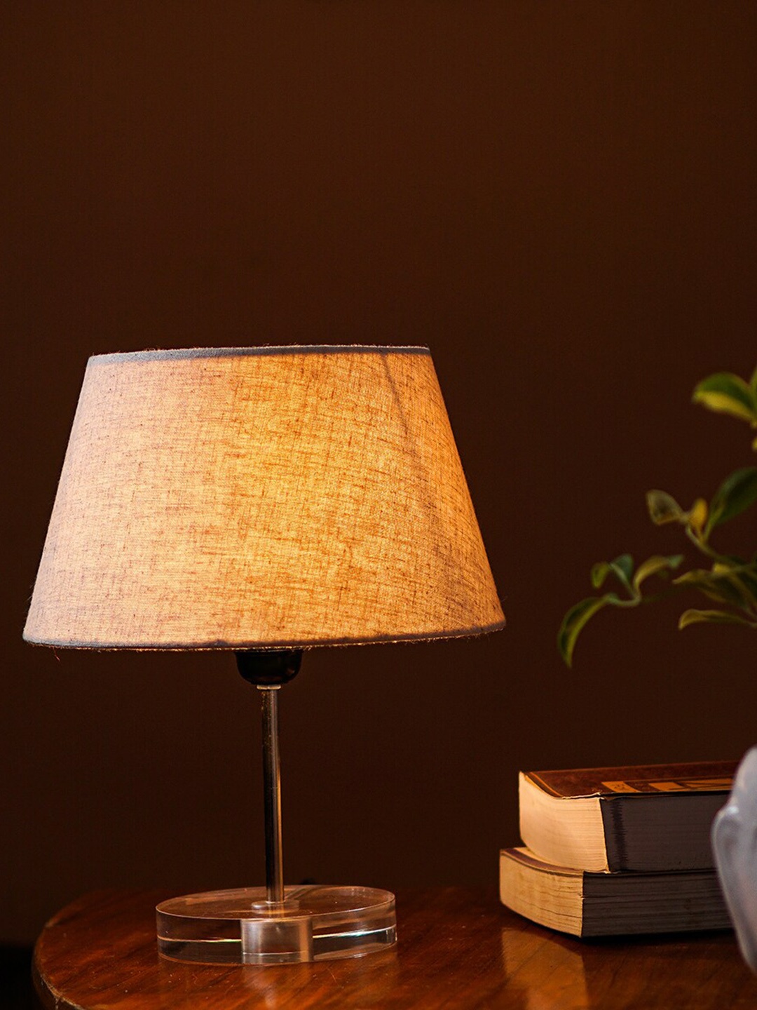 

Pinecraft INTERNATIONAL Transparent & Beige Table Lamp with Shade