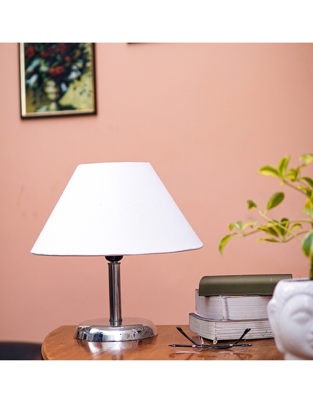 

Pinecraft INTERNATIONAL White Levi Table Lamp with White Shade