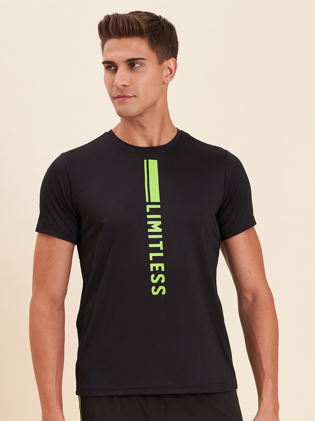 

MASCLN SASSAFRAS Men Black Typography Printed Training T-shirt