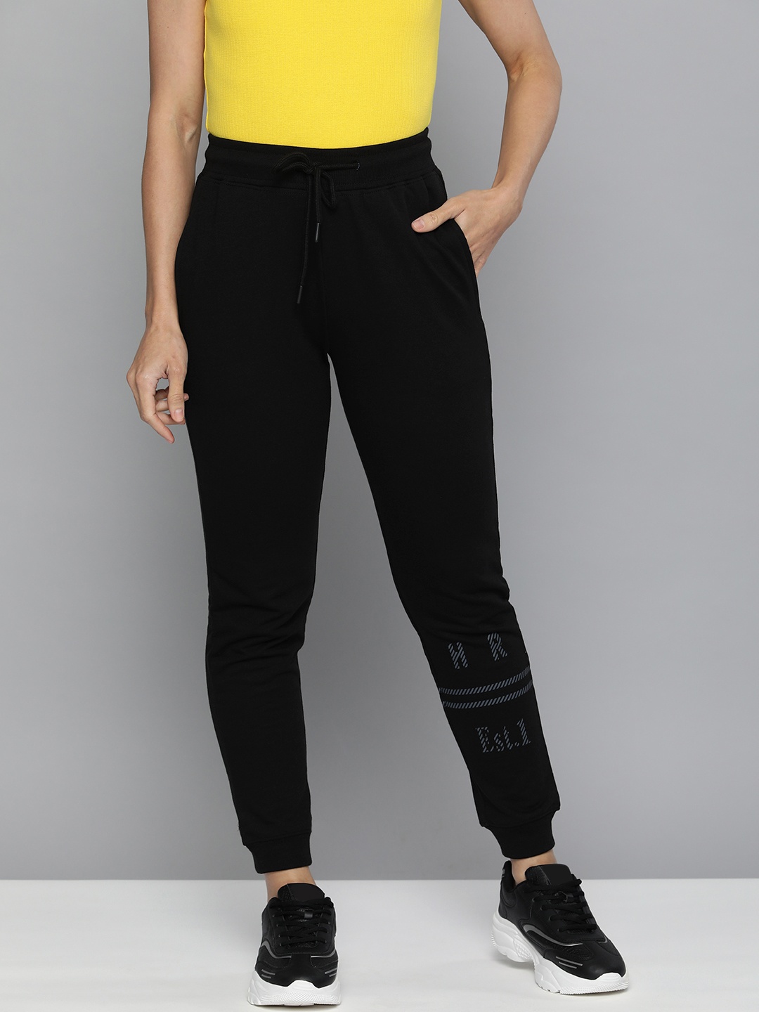 

Harvard Women Black Print Detail Joggers