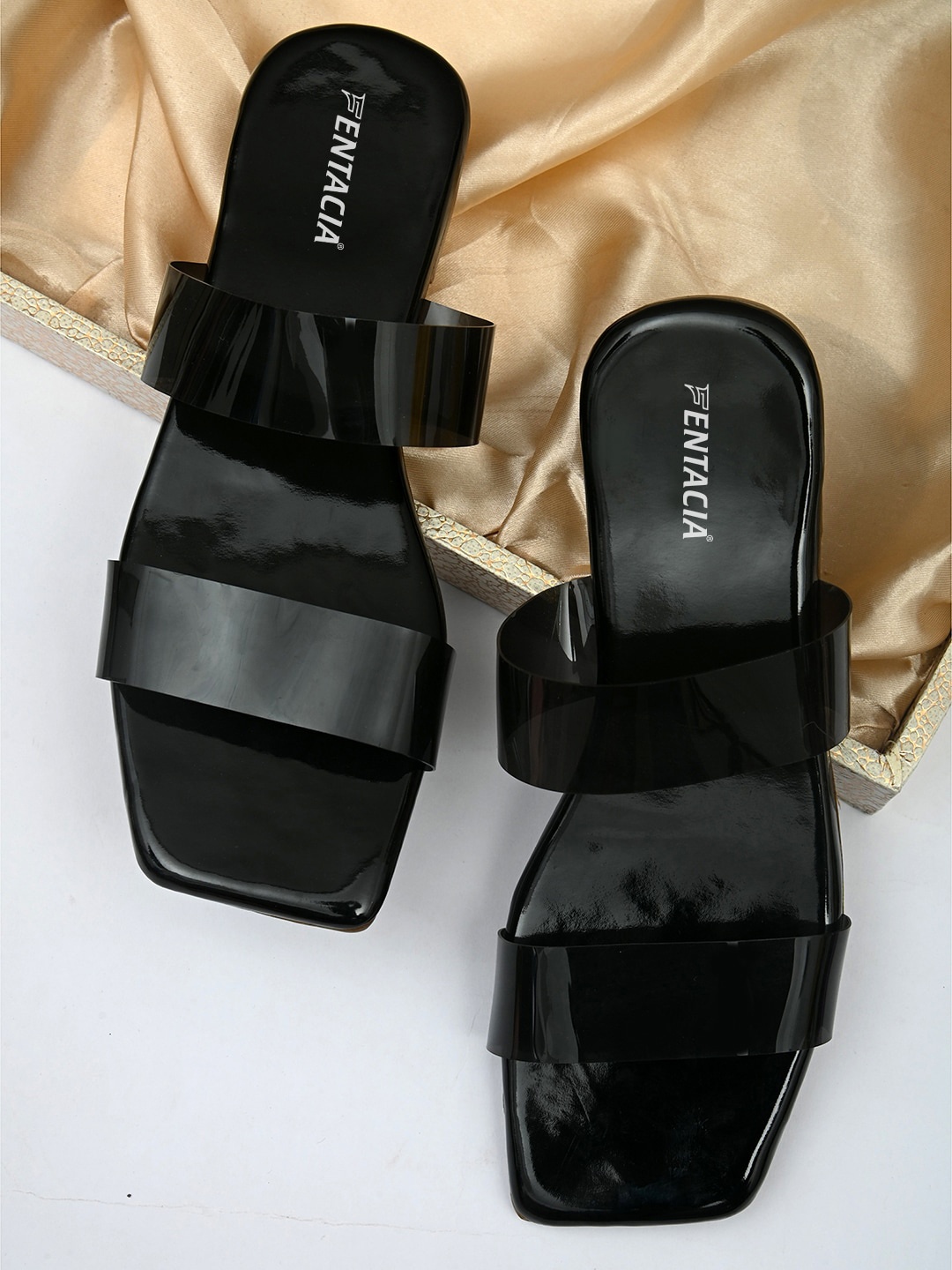 

Fentacia Women Black Open Toe Flats