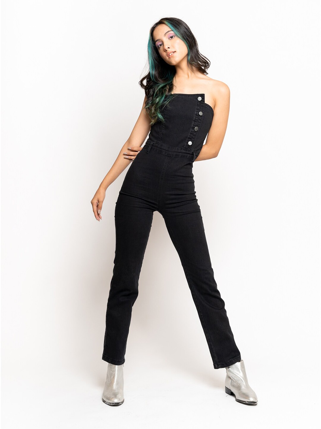 

FREAKINS Women Stunning Black Solid Jumpsuit