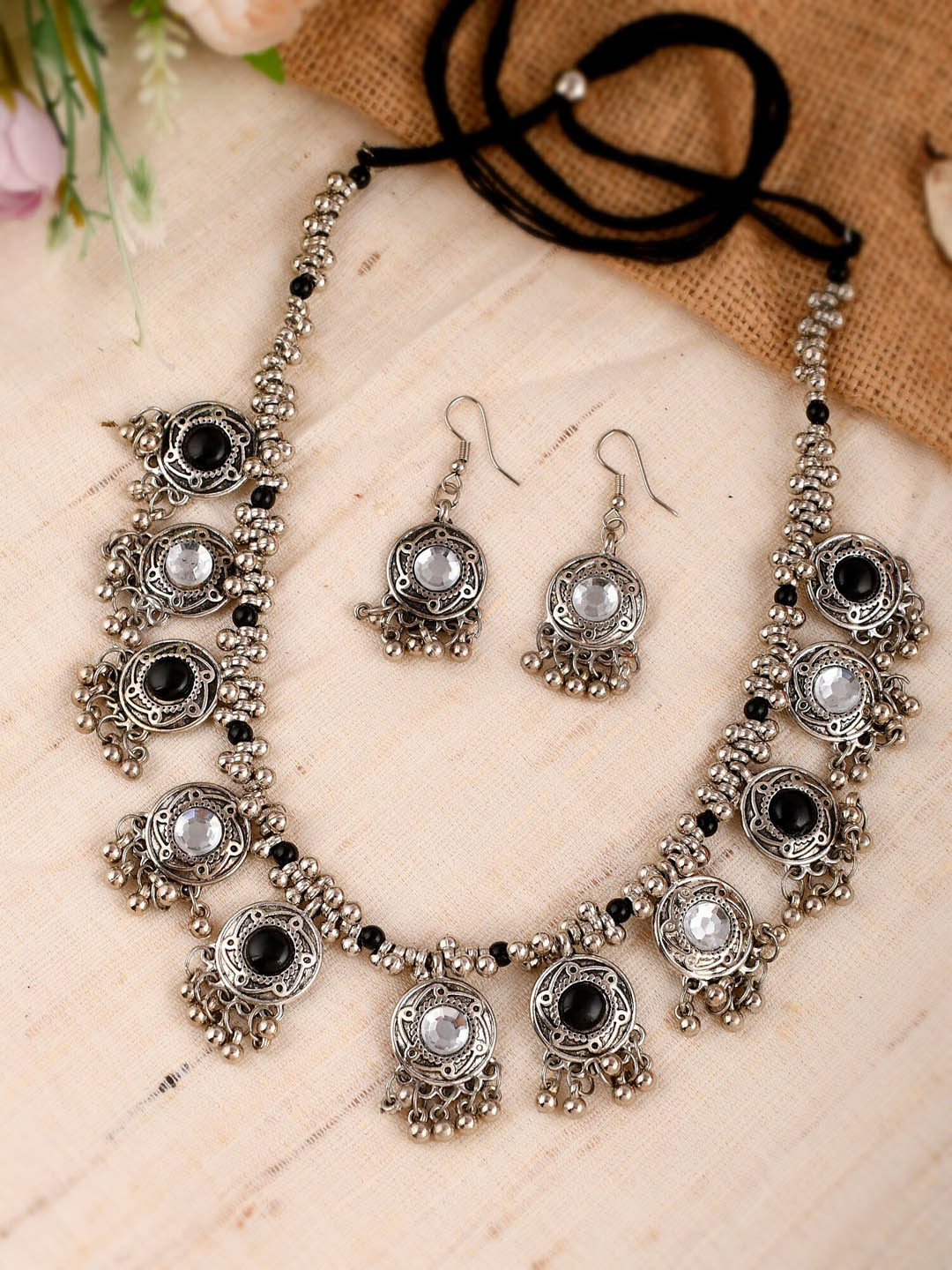 

Shoshaa Silver-Plated Oxidised Jewellery Set