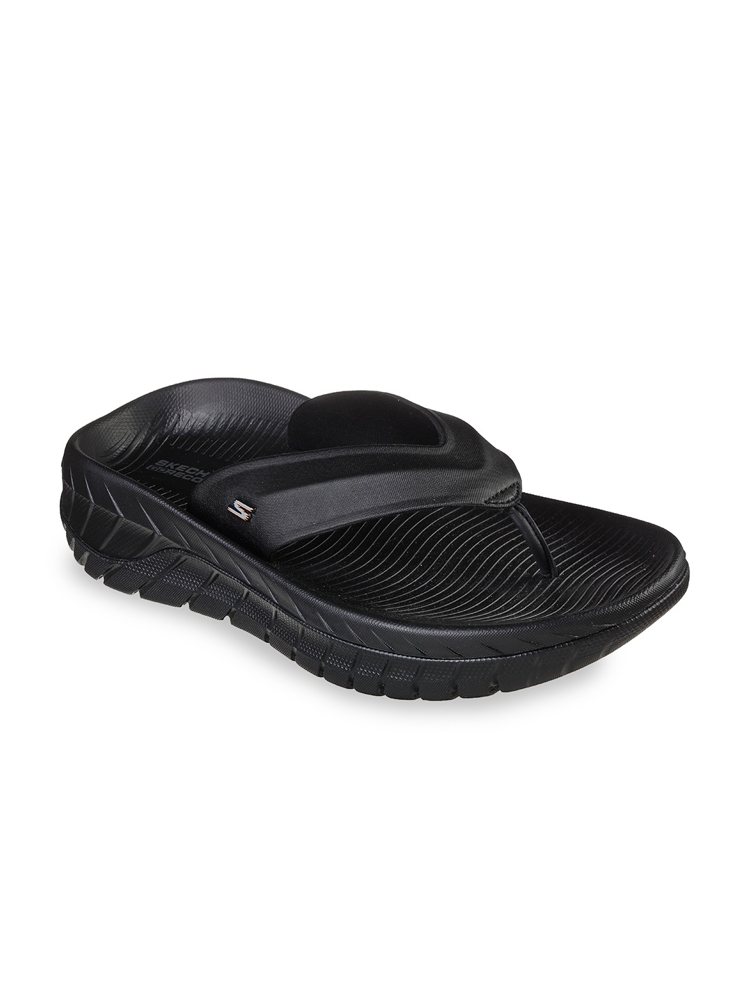 

Skechers Men Black Rubber Room Slippers