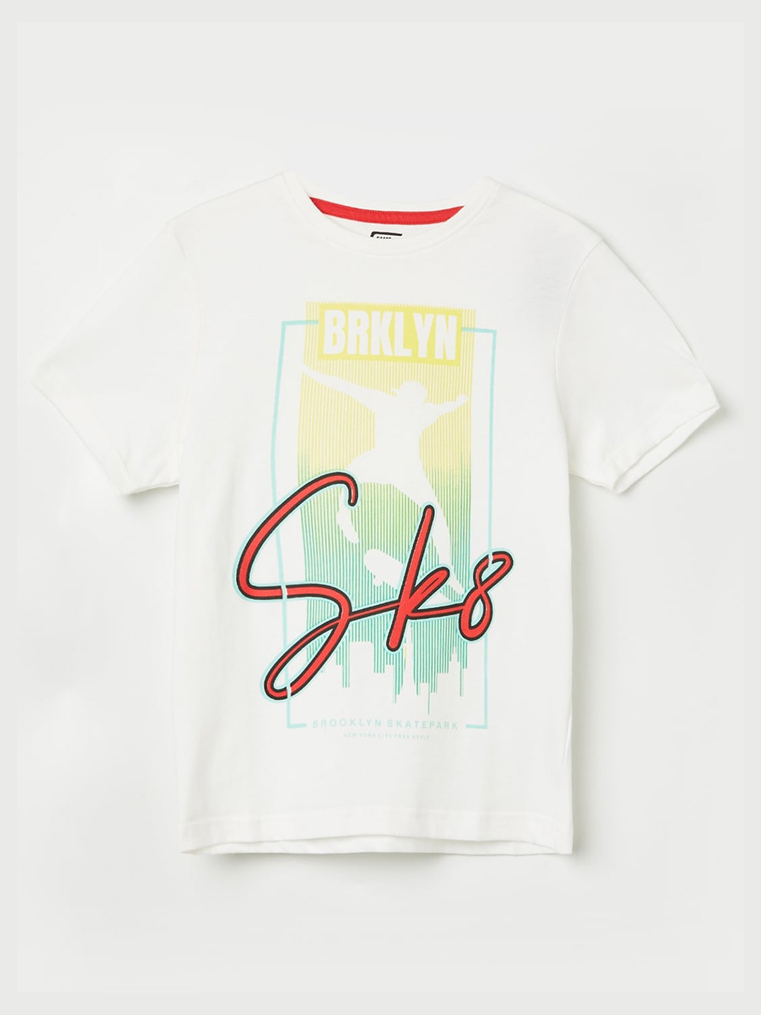 

Fame Forever by Lifestyle Boys White Printed Pure Cotton T-shirt