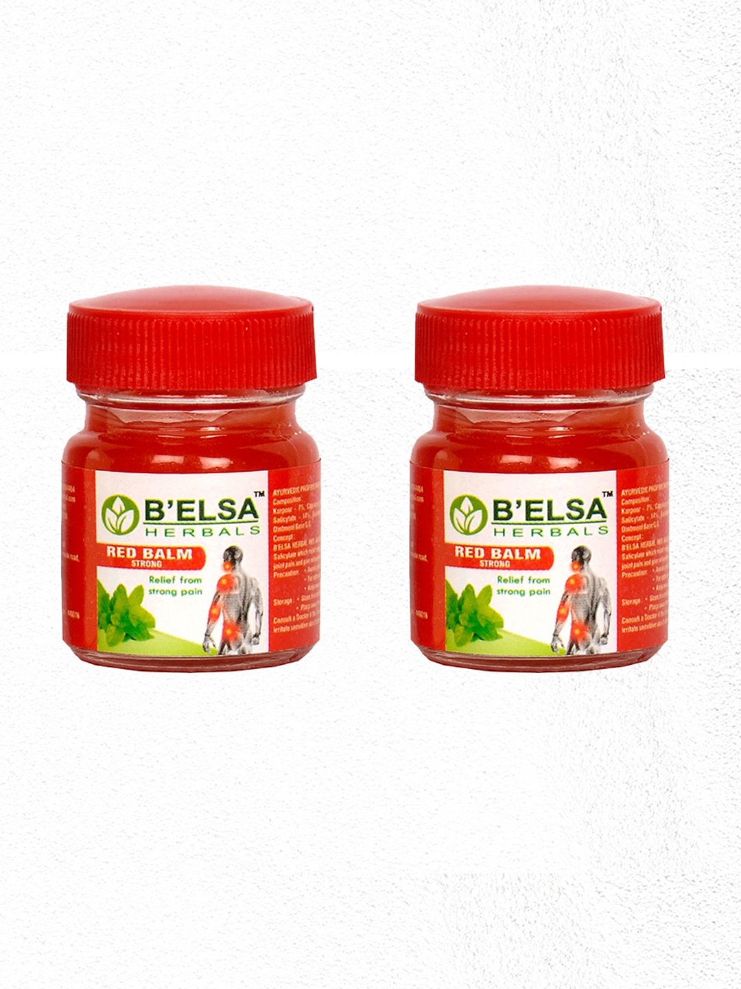 

B'ELSA HERBAL Set of 2 Red Balm Strong for Relief From Strong Pain - 10 g Each