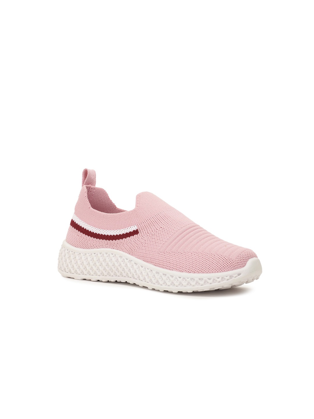 

Bubblegummers Girls Pink Woven Design Slip-On Sneakers