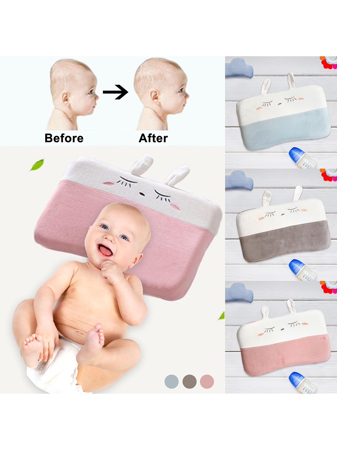

Baby Moo Infants Pink Sleepy Memory Pillow