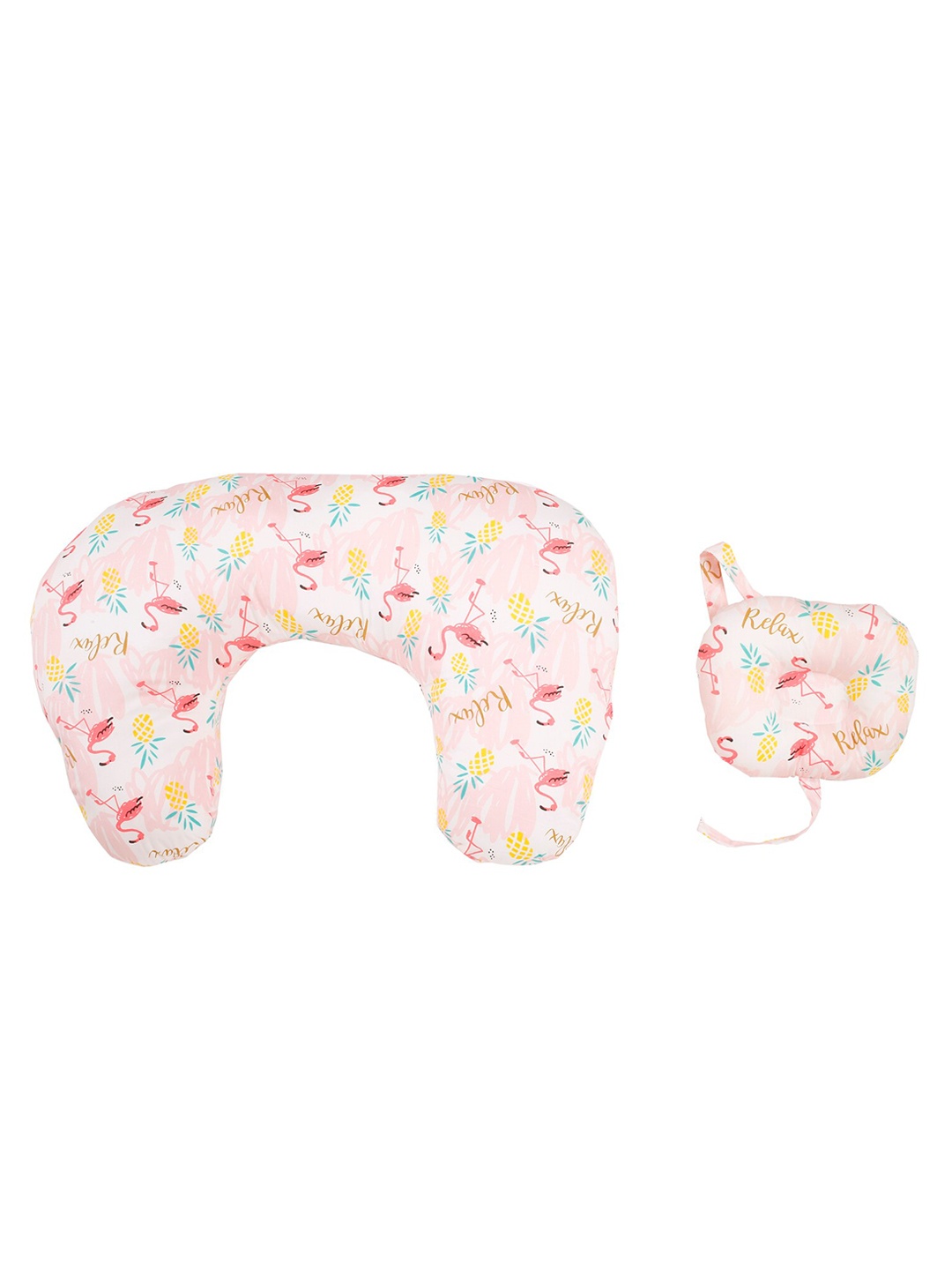 

Baby Moo Kids Pink Flamingo Printed Feeding Baby Pillow