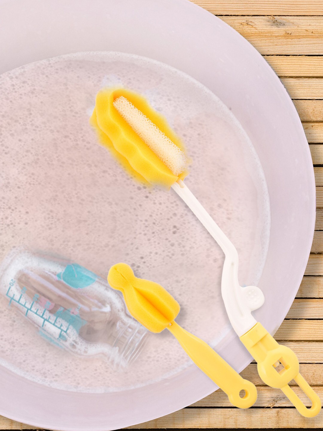 

Baby Moo Set Of 2 Yellow Bottle And Nipple Cleaning Brush