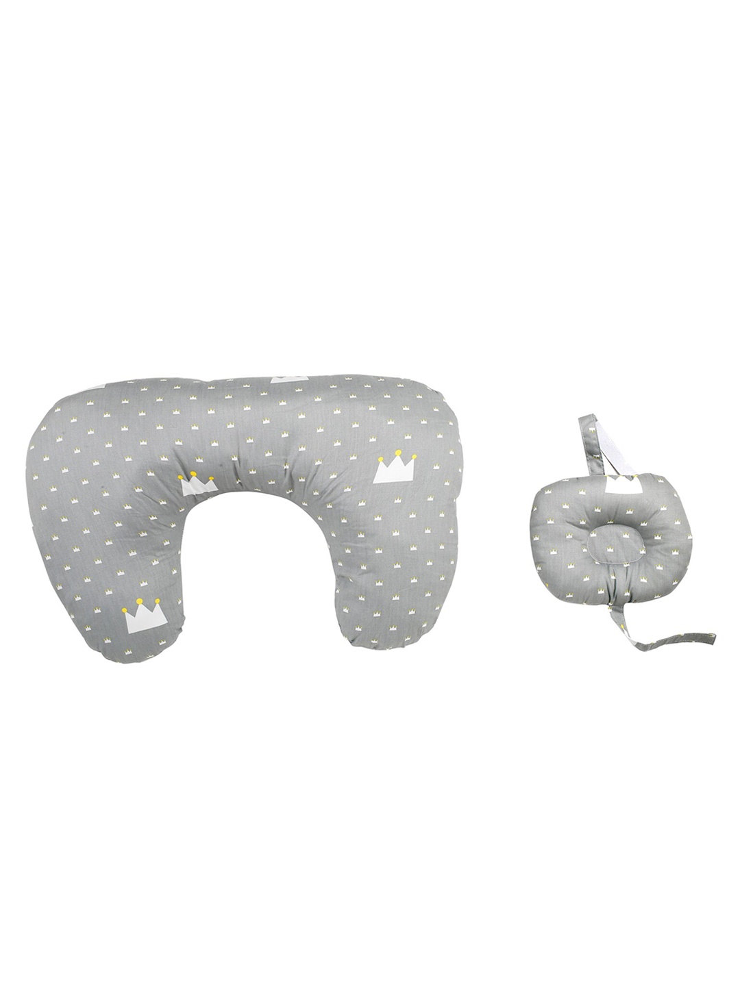 

Baby Moo Kids Grey Printed Feeding Pillow