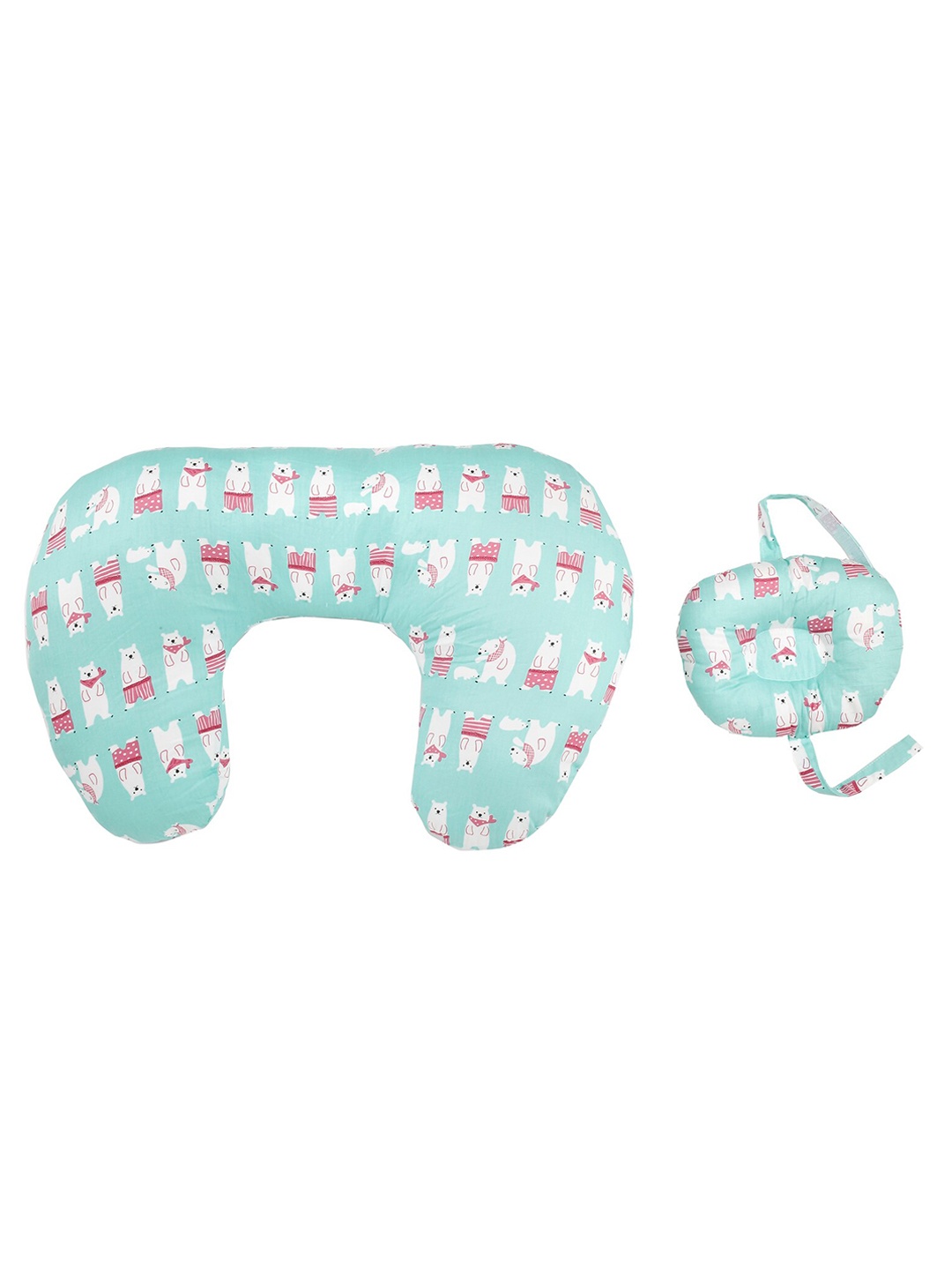 

Baby Moo Kids Sea Green Printed Cotton Feeding Pillow
