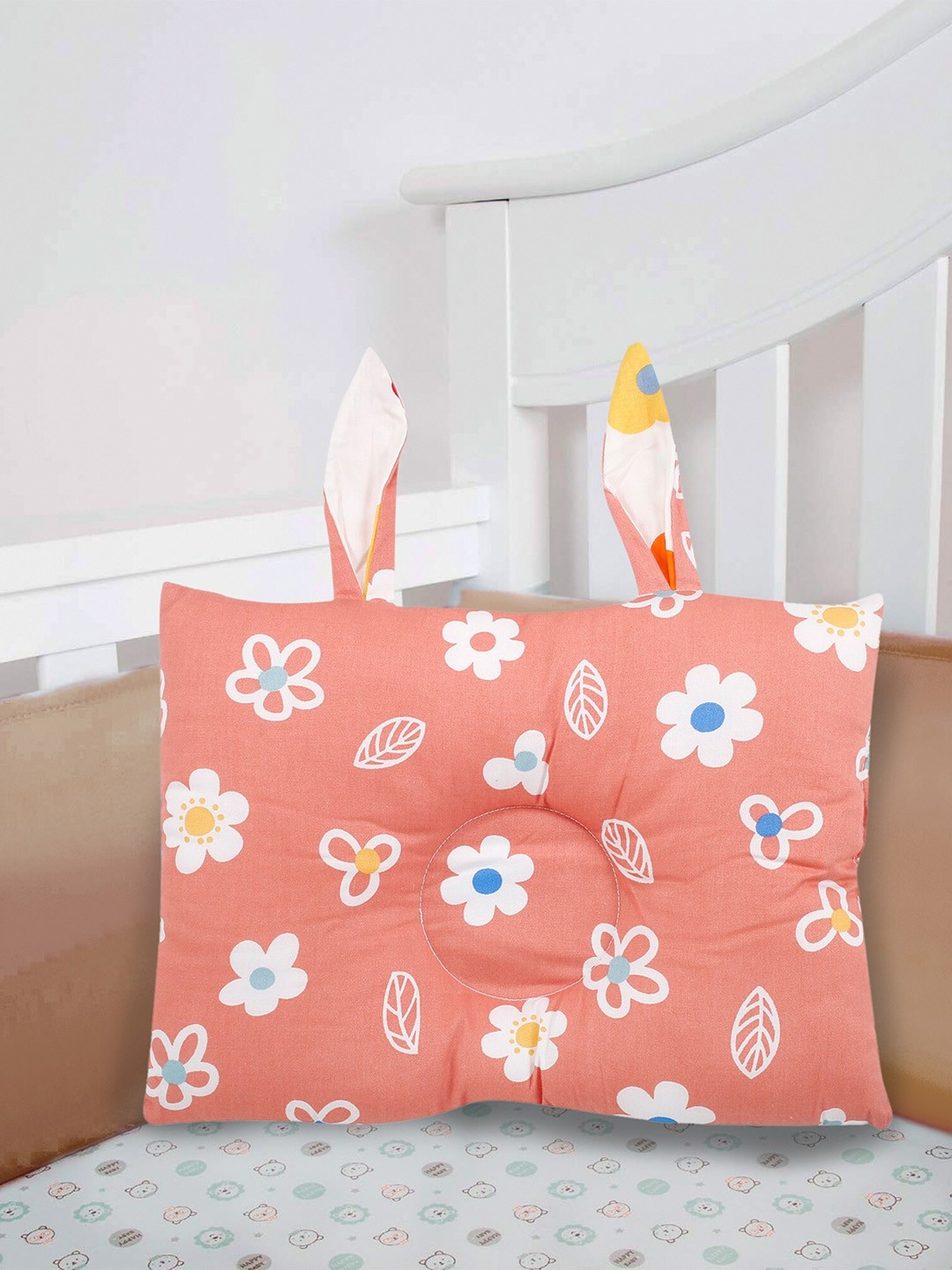 

Baby Moo Infants Printed Double Sided Pillow, Peach