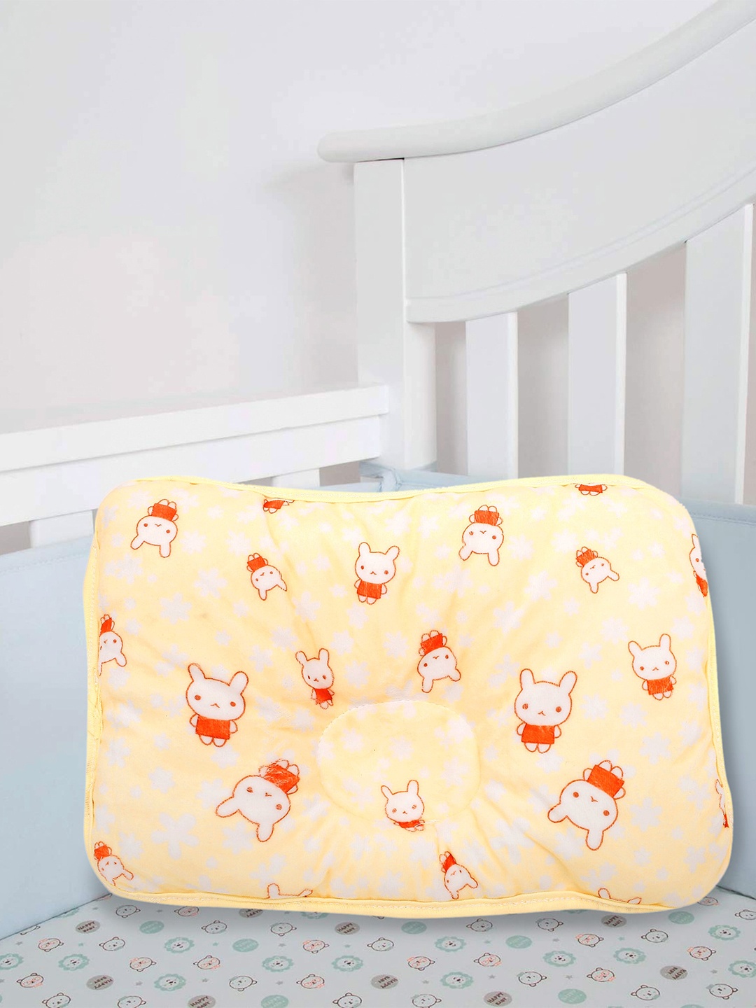 

Baby Moo Yellow Printed Baby Pillow
