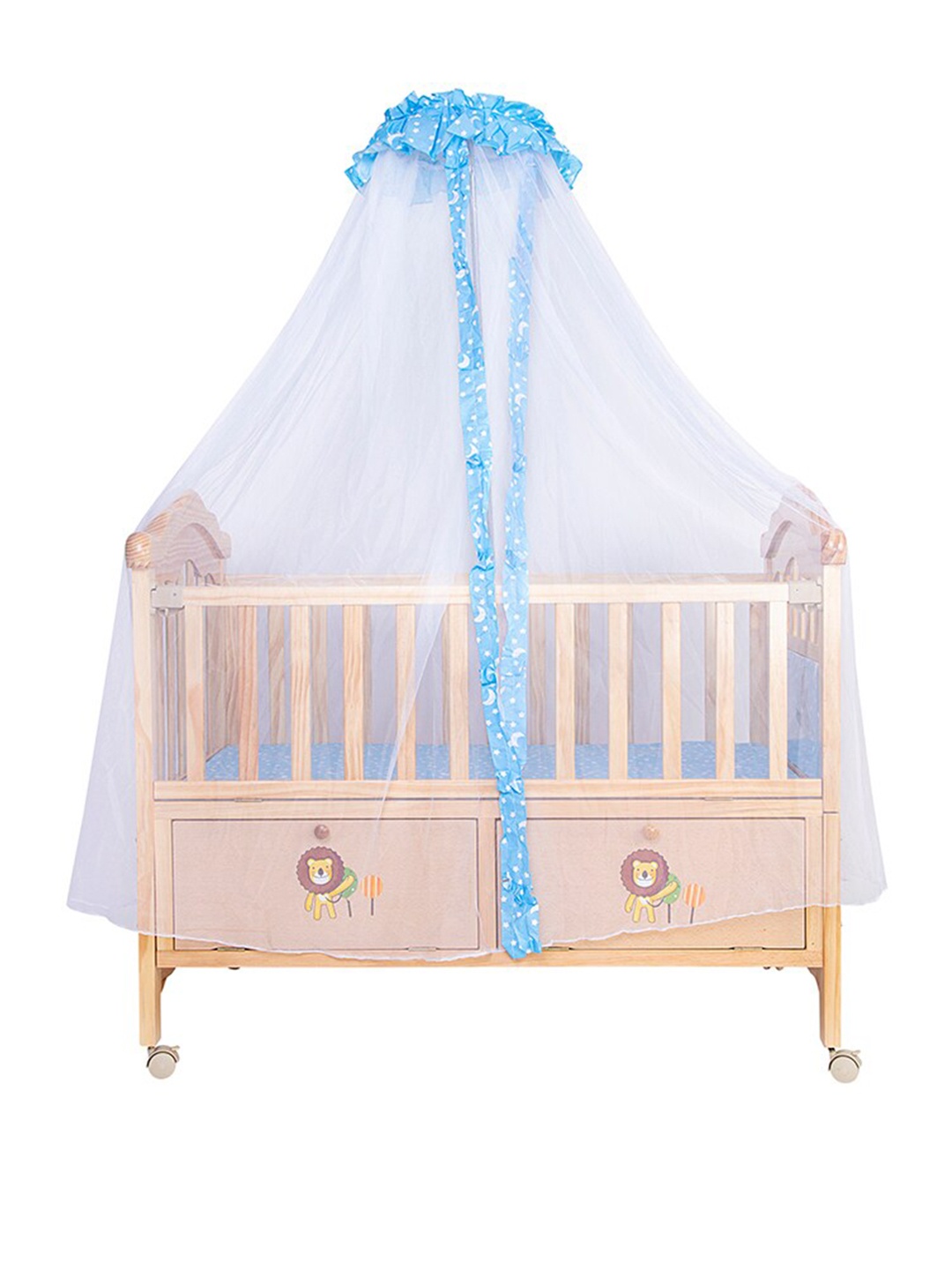 

Baby Moo Brown Wooden Lion Print Cradle