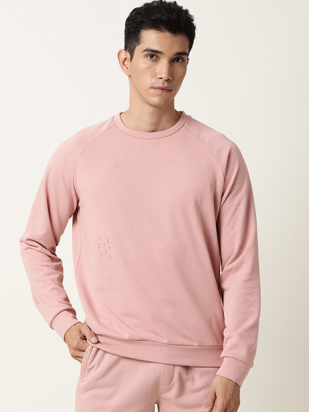 

ARTICALE Men Pink Solid Sweatshirt