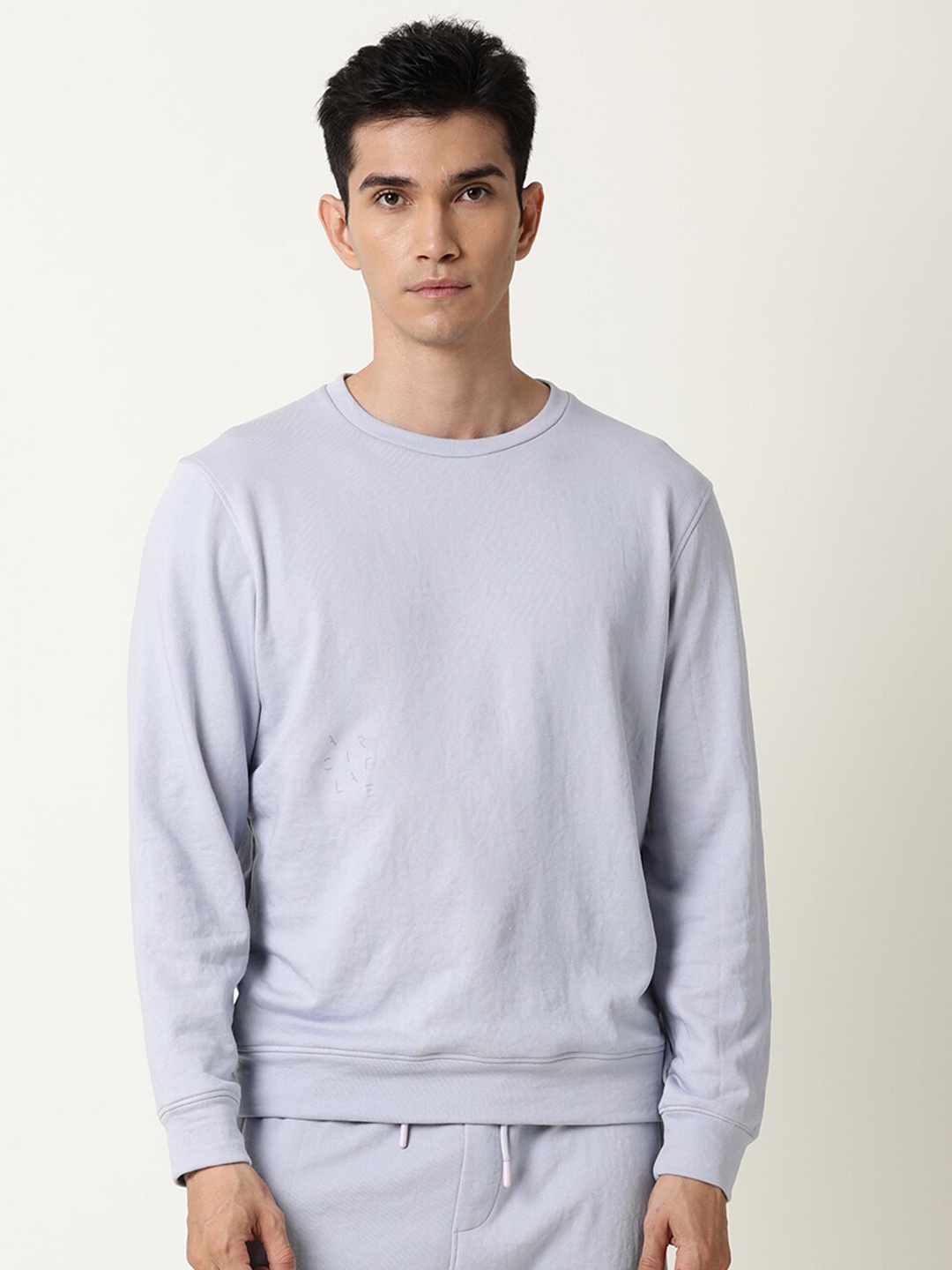 

ARTICALE Men Blue Solid Cotton Sweatshirt