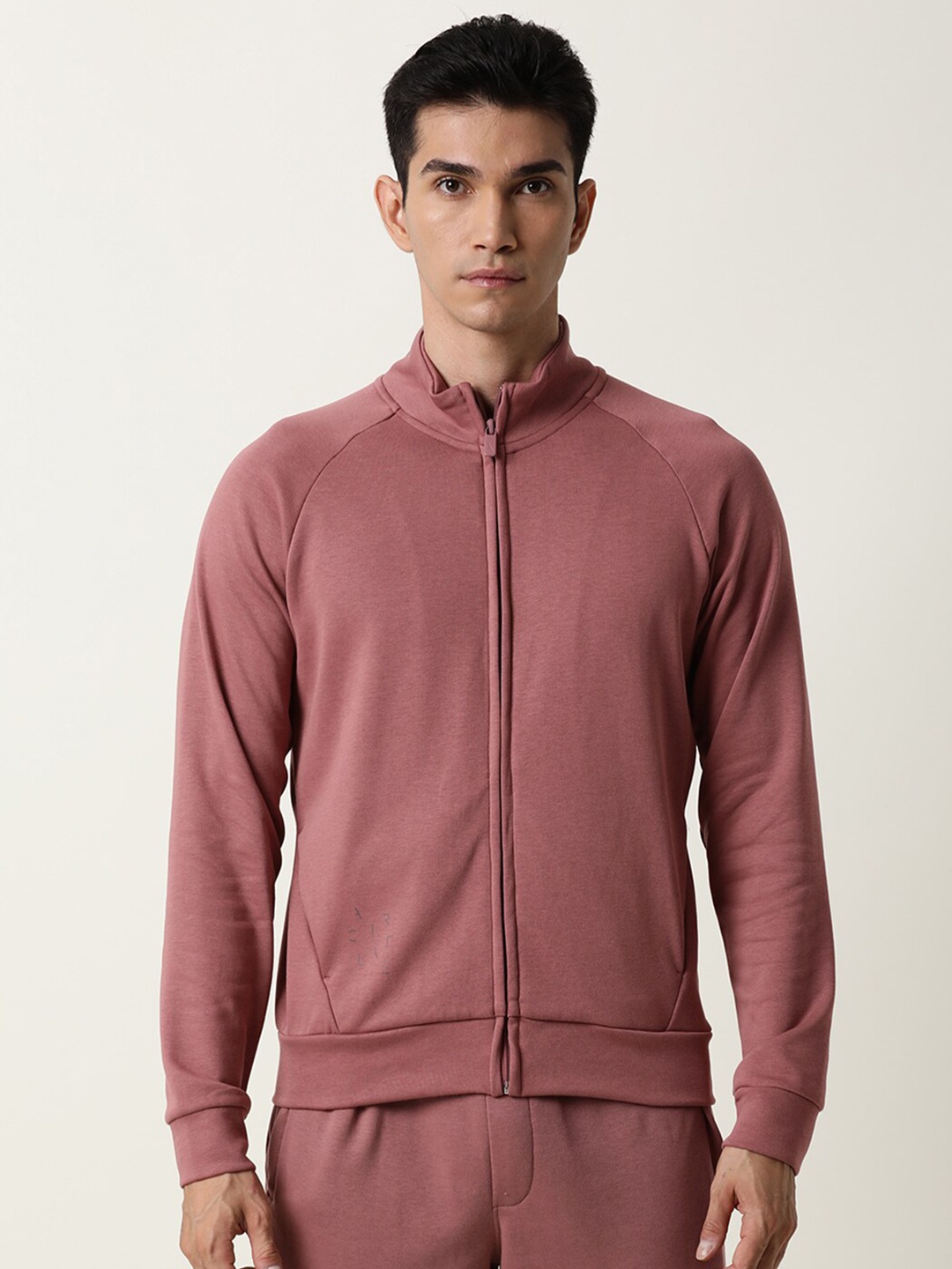 

ARTICALE Men Rose Pink Solid Cotton Sweatshirt