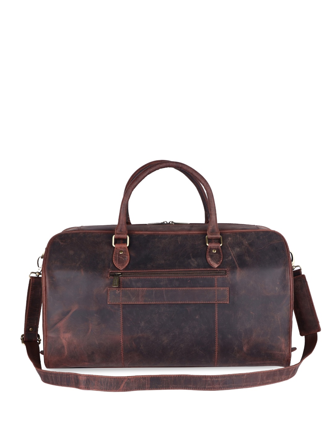 

HAMMONDS FLYCATCHER Brown Textured Leather Duffel Bag