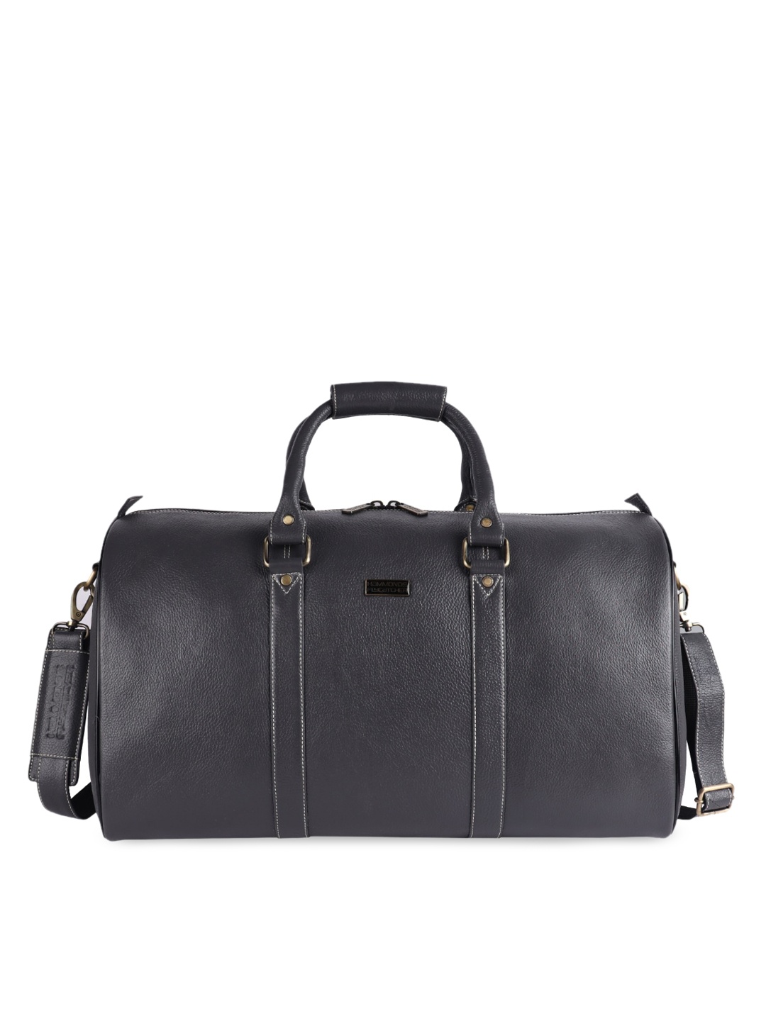 

HAMMONDS FLYCATCHER Grey Solid Leather Duffel Bag