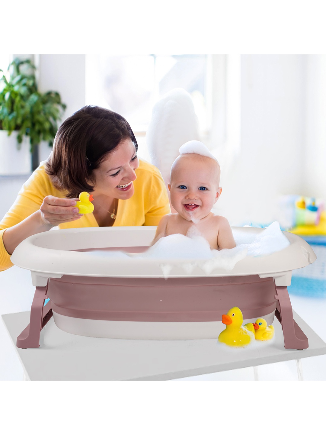 

Baby Moo Kids Pastel Pink Foldable Bath Tub