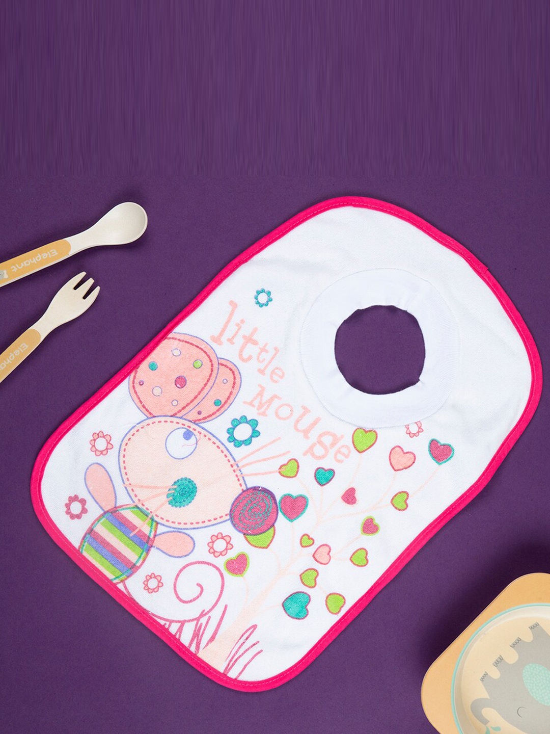 

Baby Moo Kids Pink Printed Bibs
