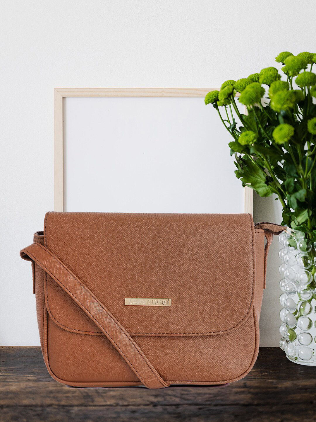 

Lapis O Lupo Brown Structured Sling Bag