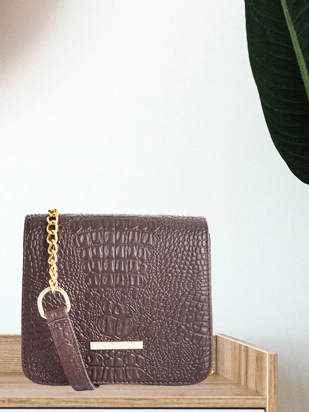 

Lapis O Lupo Brown Textured Sling Bag