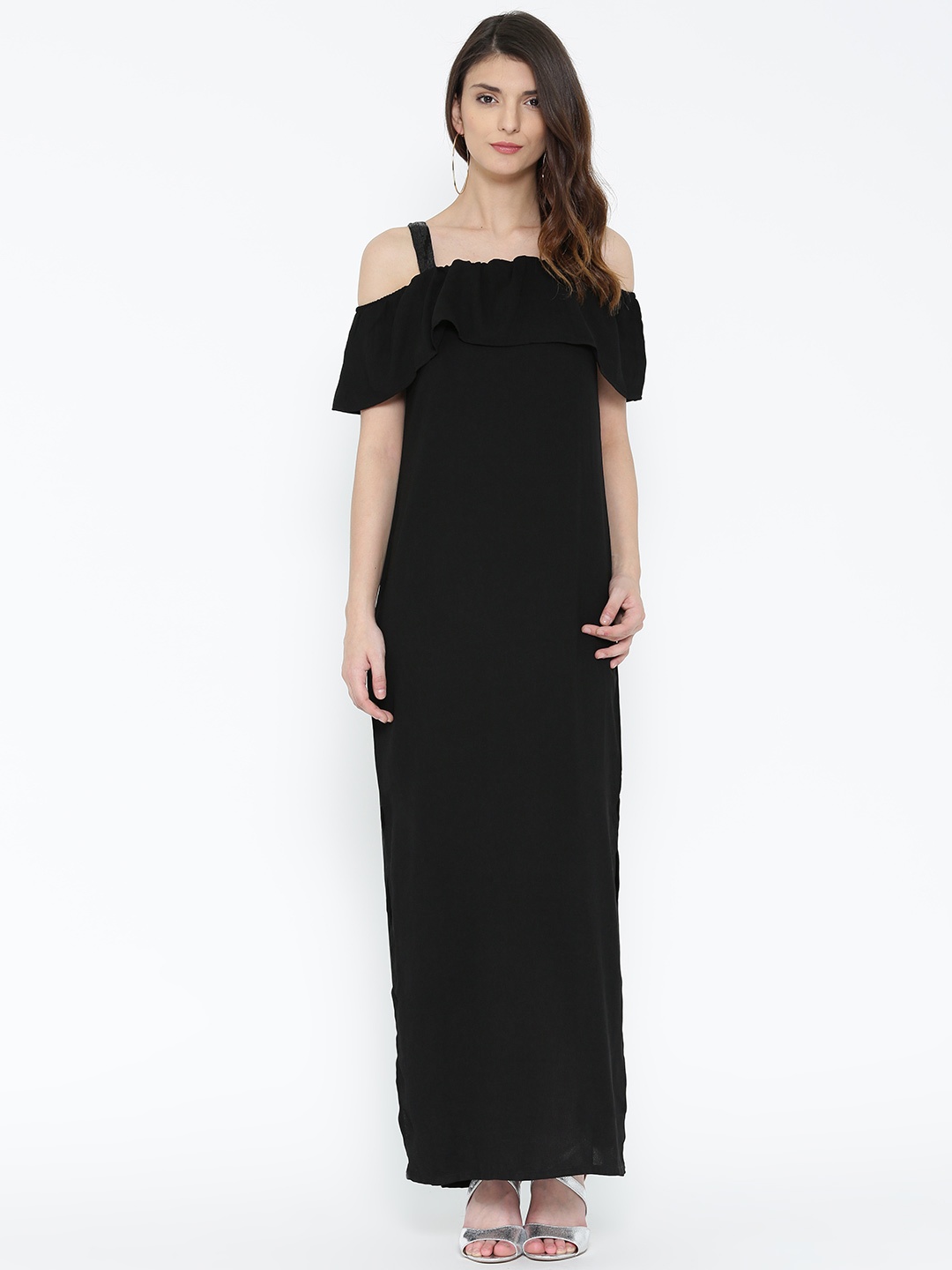 

Noi Women Black Solid Maxi Dress