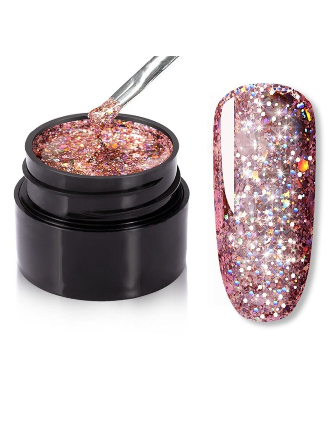 

ROSALIND Shiny Rainbow Gel UV & LED Nail Polish for Glitter Painting - Shade A534, Pink