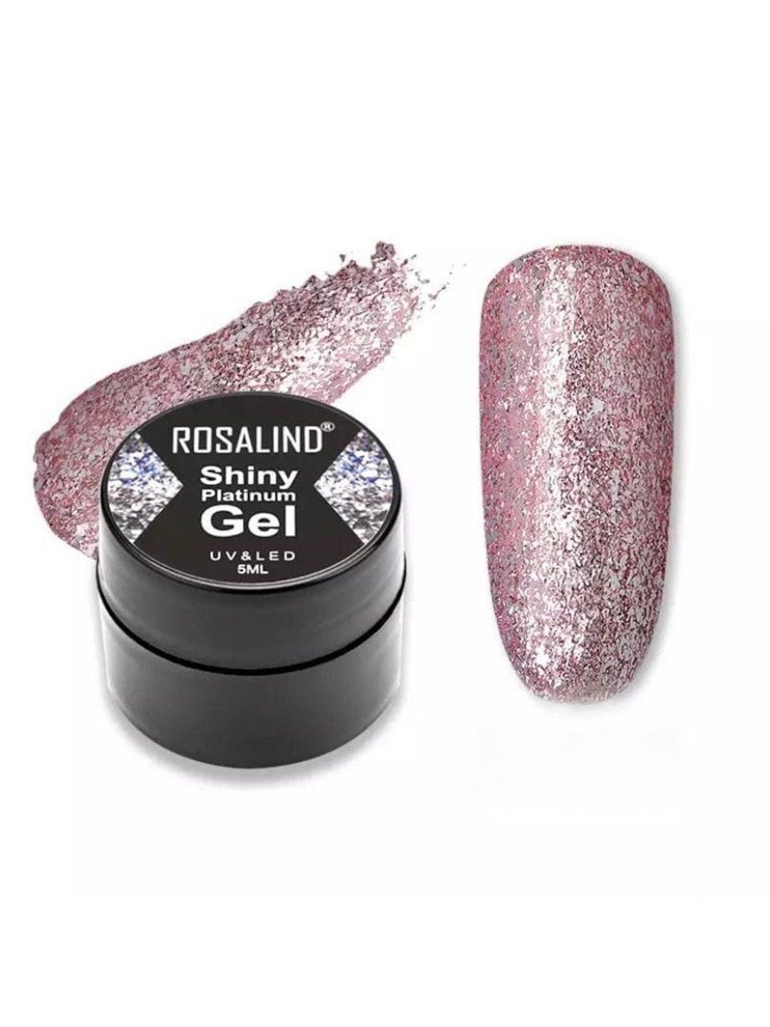 

ROSALIND Shiny Platinum UV & LED Hybrid Varnishes Gel Nail Polish - Shade A382, Pink