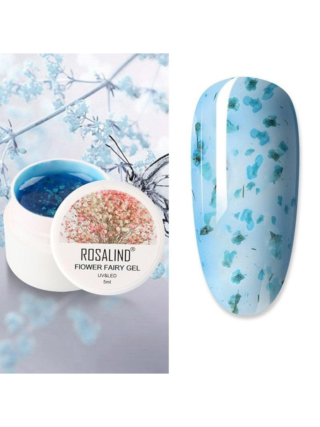 

ROSALIND UV & LED Flower Fairy Gel Nail Polish 5 ml - A150, Blue