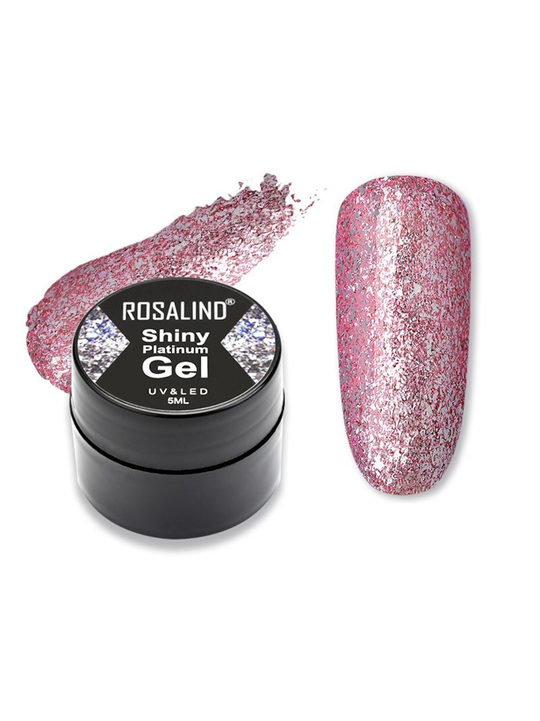 

ROSALIND Shiny Platinum UV & LED Hybrid Varnishes Gel Nail Polish - Shade A387, Pink