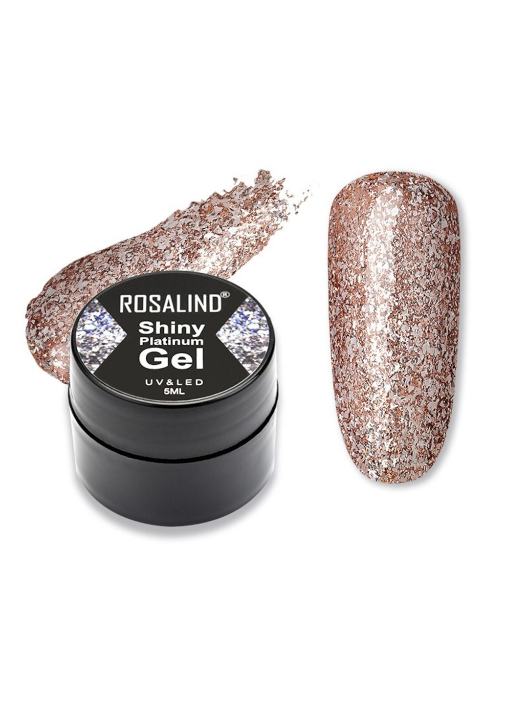 

ROSALIND Shiny Platinum Soak-Off UV&LED Gel Nail Polish - Shade A400, Gold