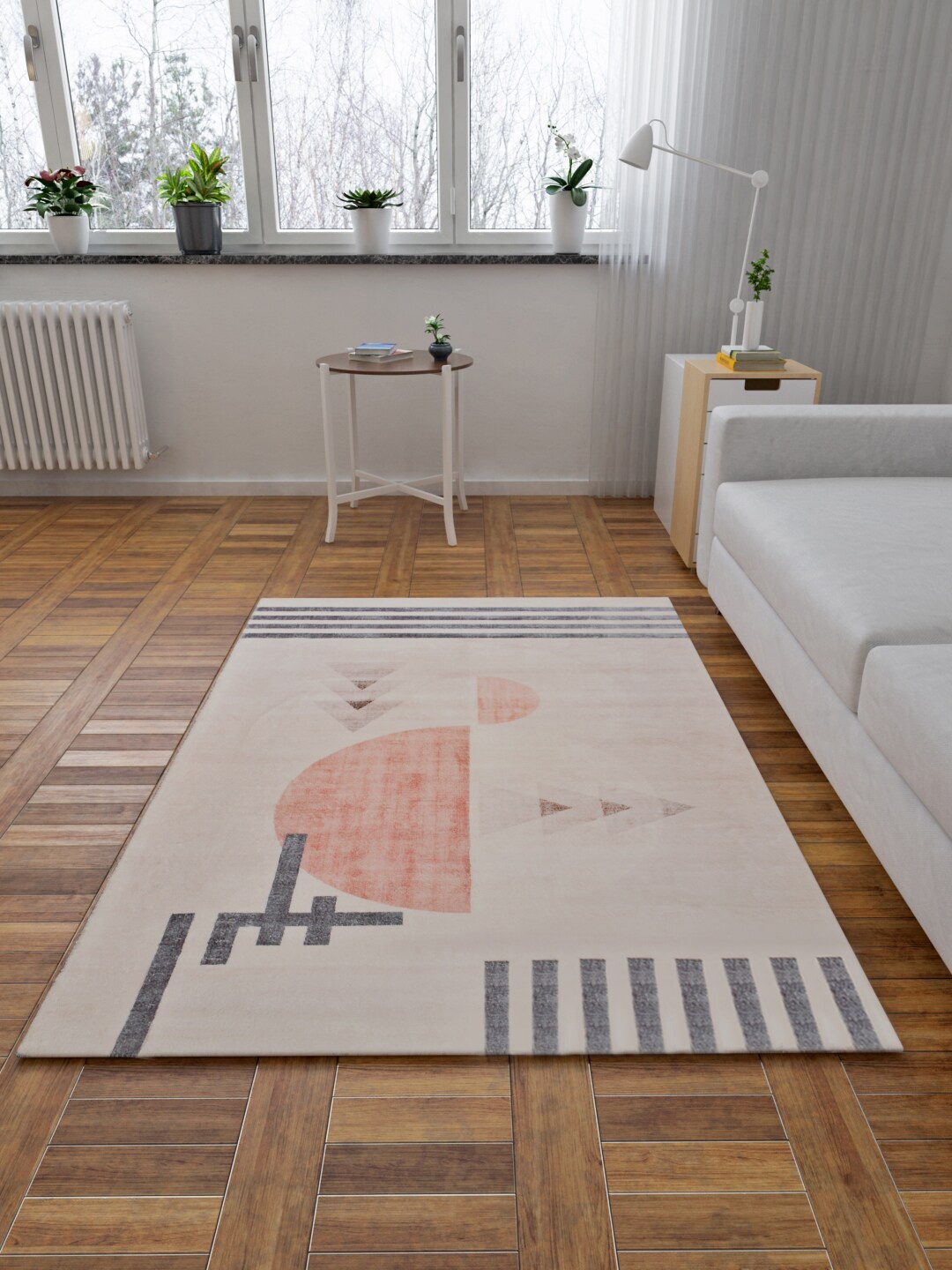 

URBAN DREAM Beige & Grey Printed Rectangular Carpet
