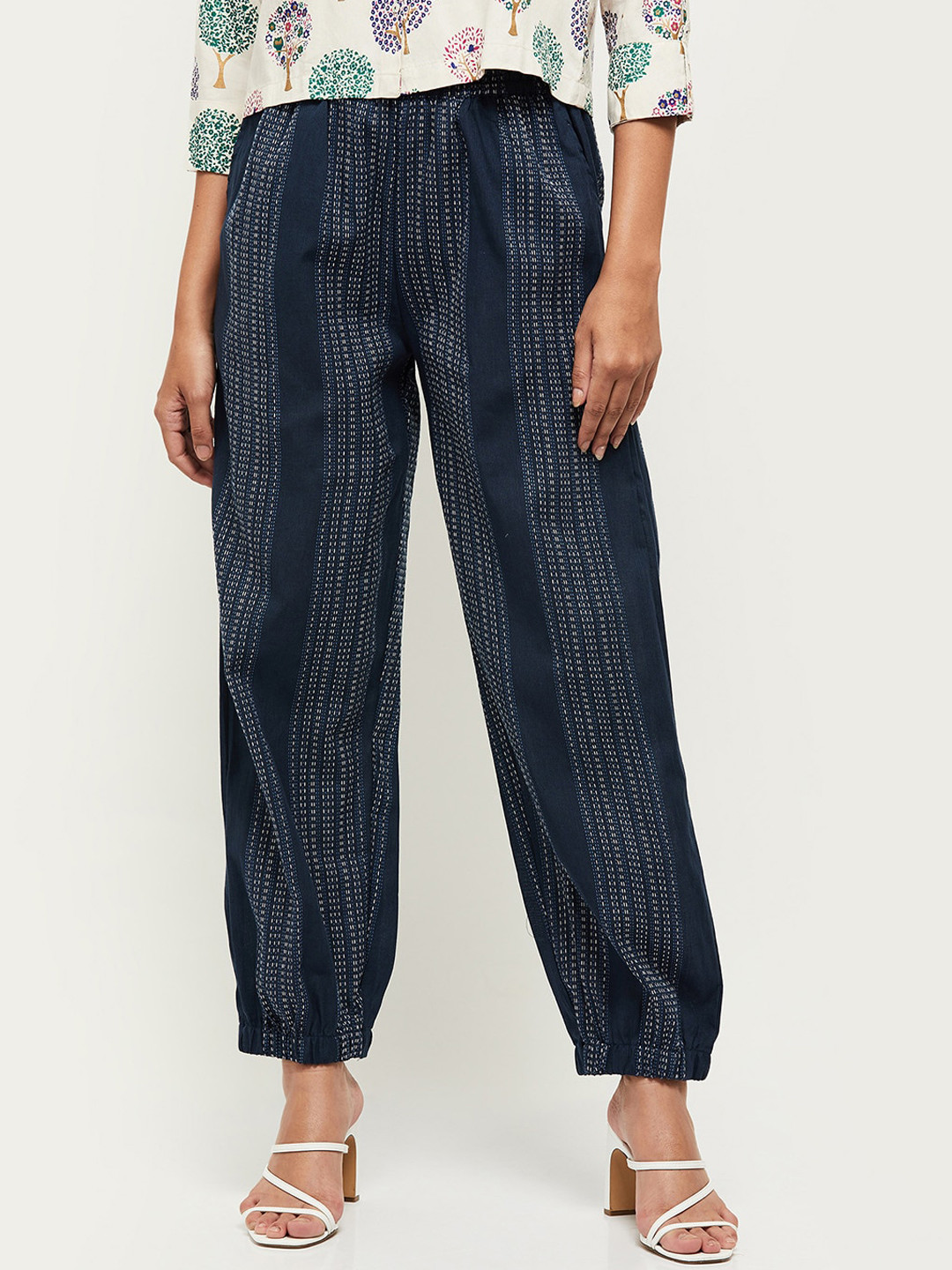 

max Women Navy Blue Trousers