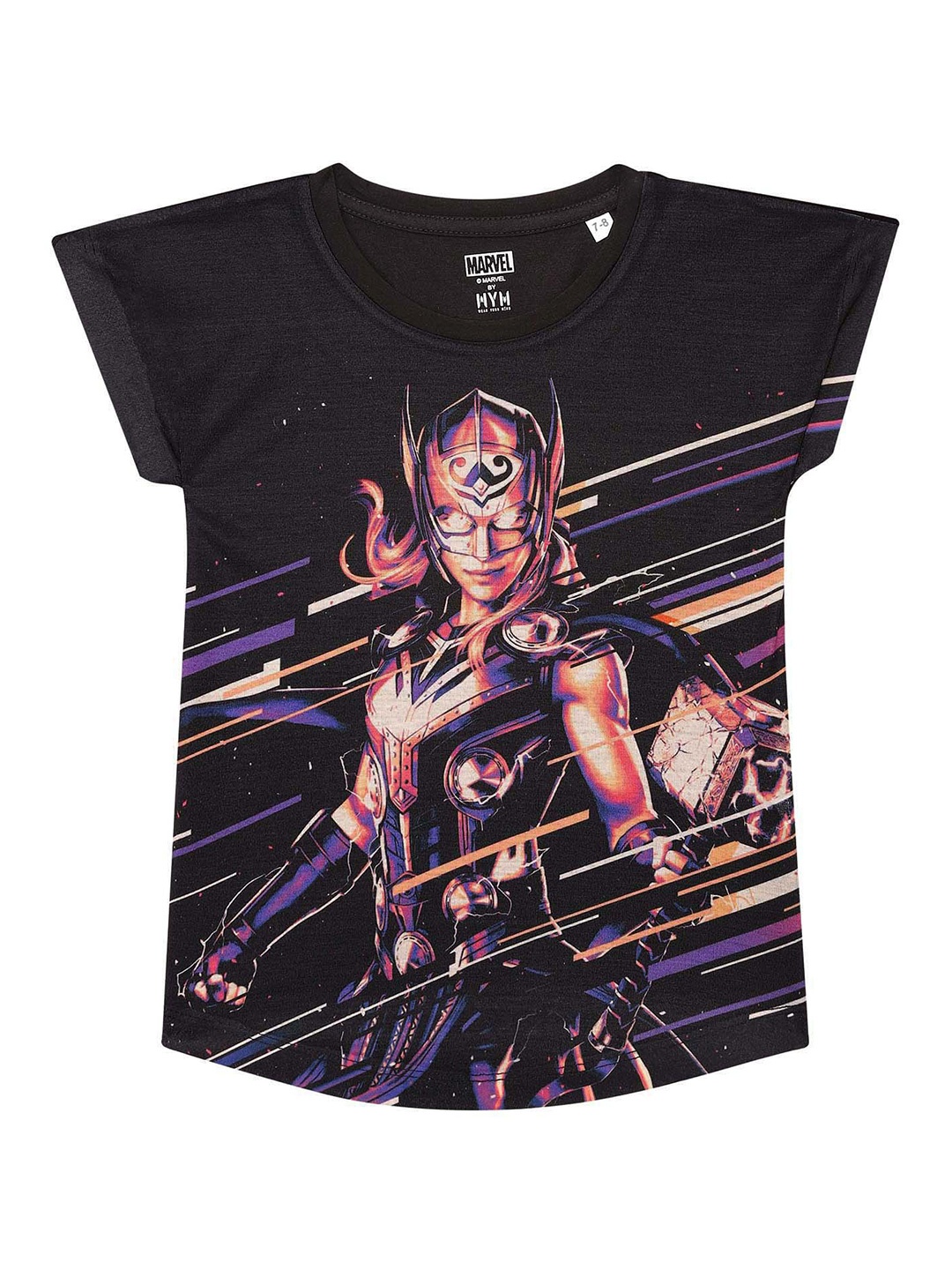 

Marvel by Wear Your Mind Girls Black Wonder Woman Graphic Print Top