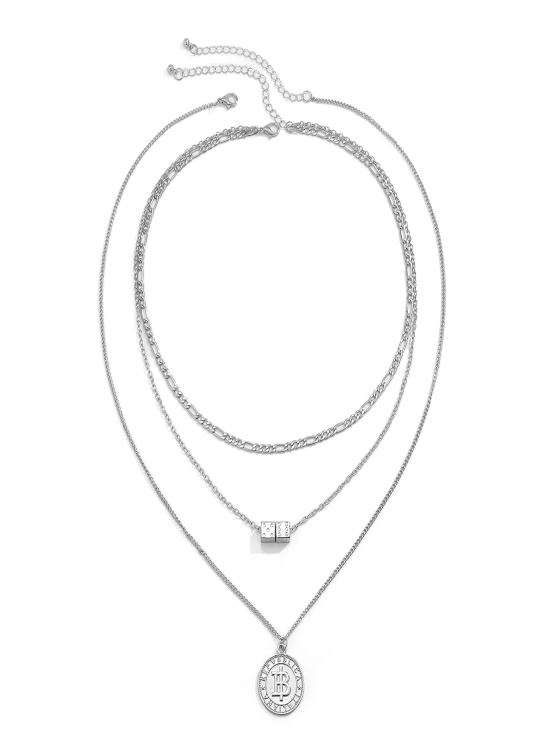 

AQUASTREET Men Silver-Plated Layered Necklace
