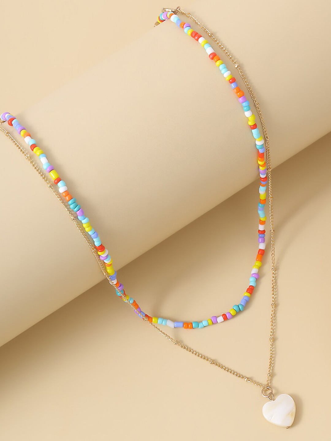 

AQUASTREET Gold-Plated & Blue Layered Necklace