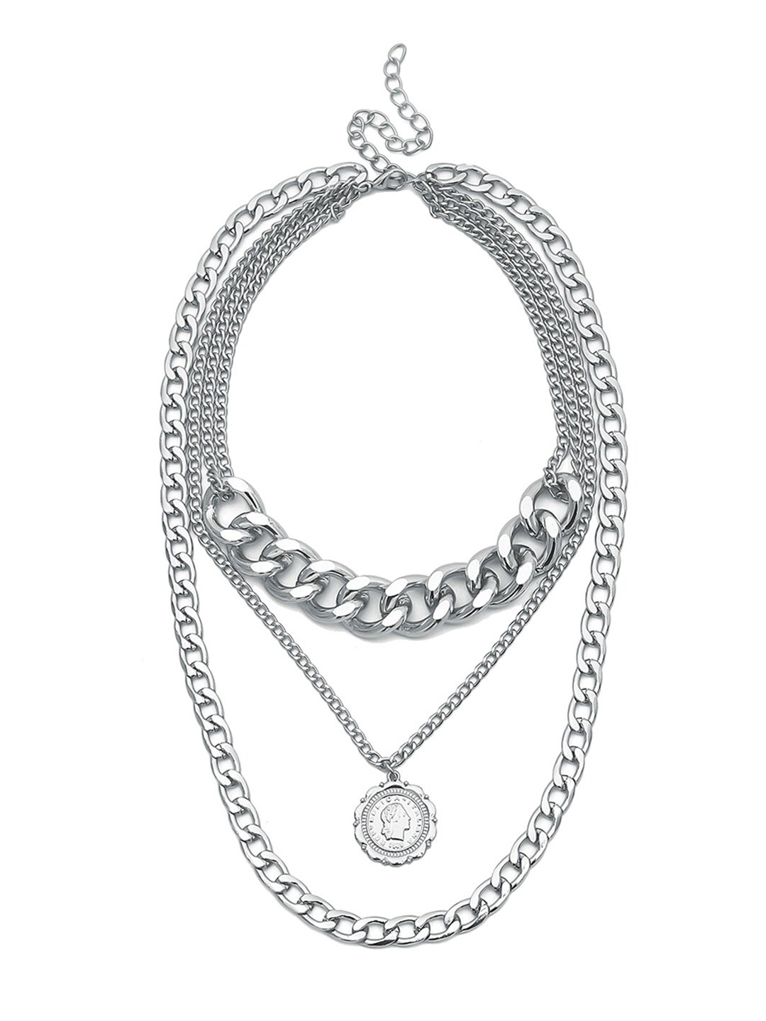 

AQUASTREET Men Silver-Toned Silver-Plated Bohemian Necklace