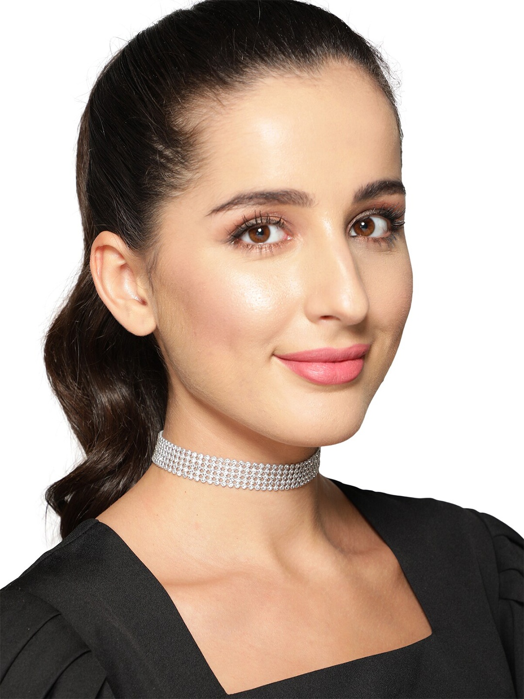 

AQUASTREET Silver-Plated & White Choker Necklace
