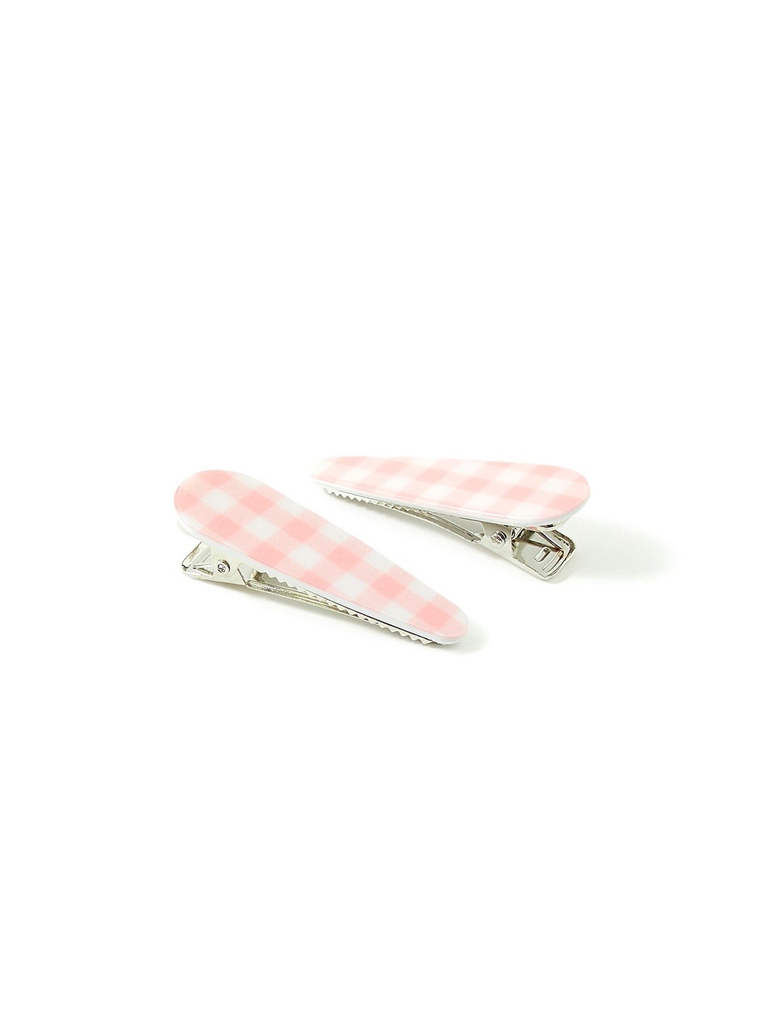 

Accessorize London Women Pack of 2 Gingham Snap Hair Clips, Pink