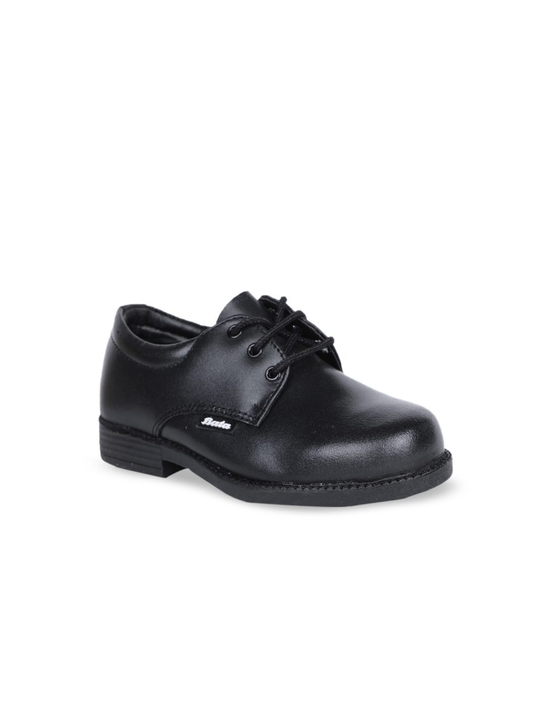 

Bata Boys Black Leather Derbys