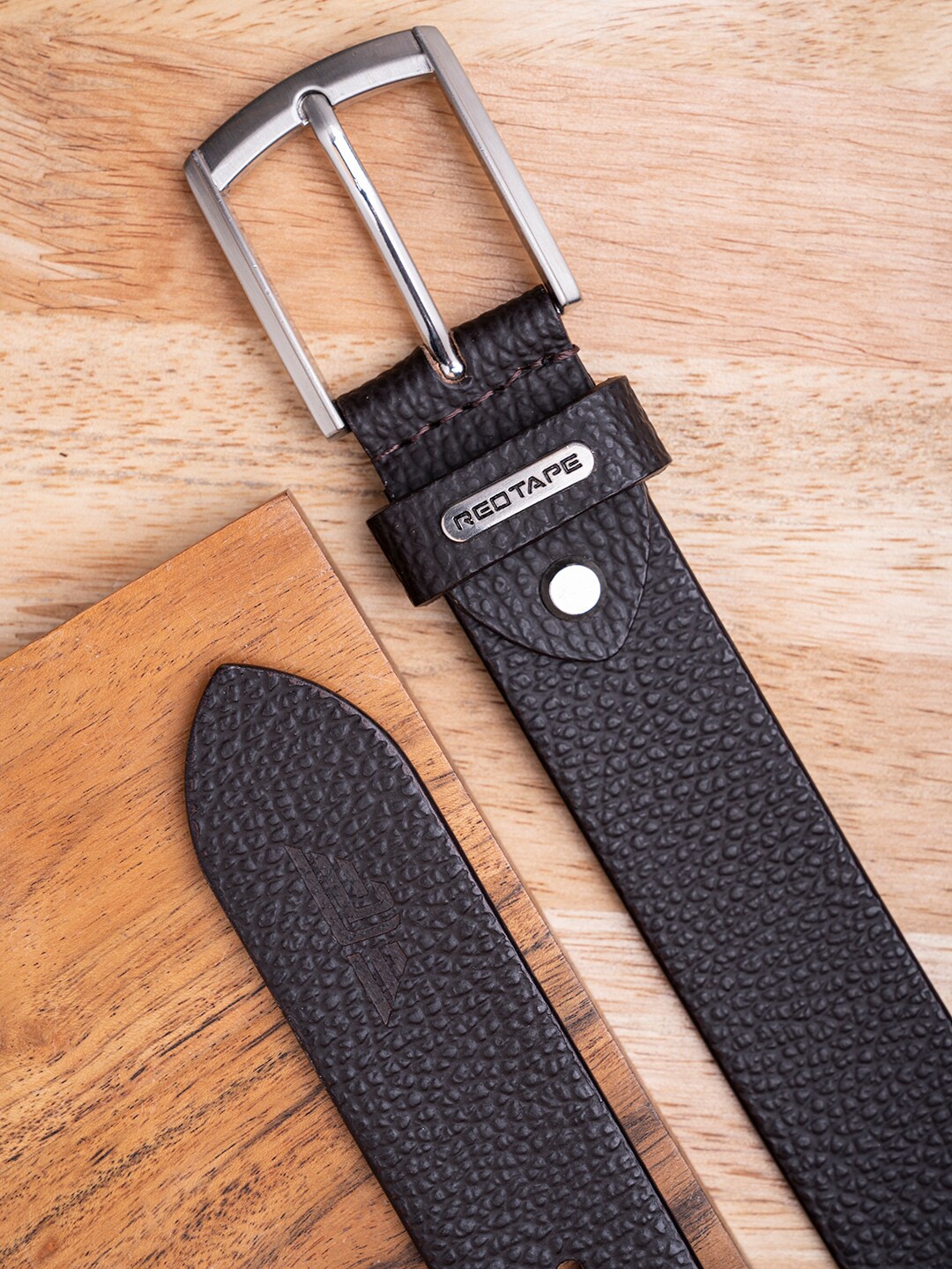 

Red Tape Men Brown Textured Casual Leather Belt