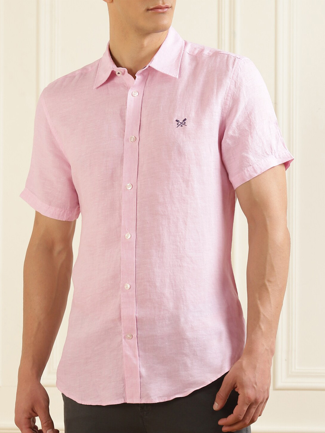 

Crew Clothing Men Pink Slim Fit Casual Shirt