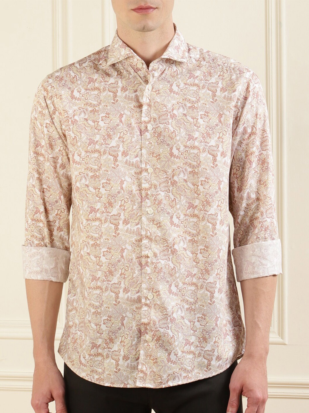 

Eton Men Brown Slim Fit Printed Casual Shirt