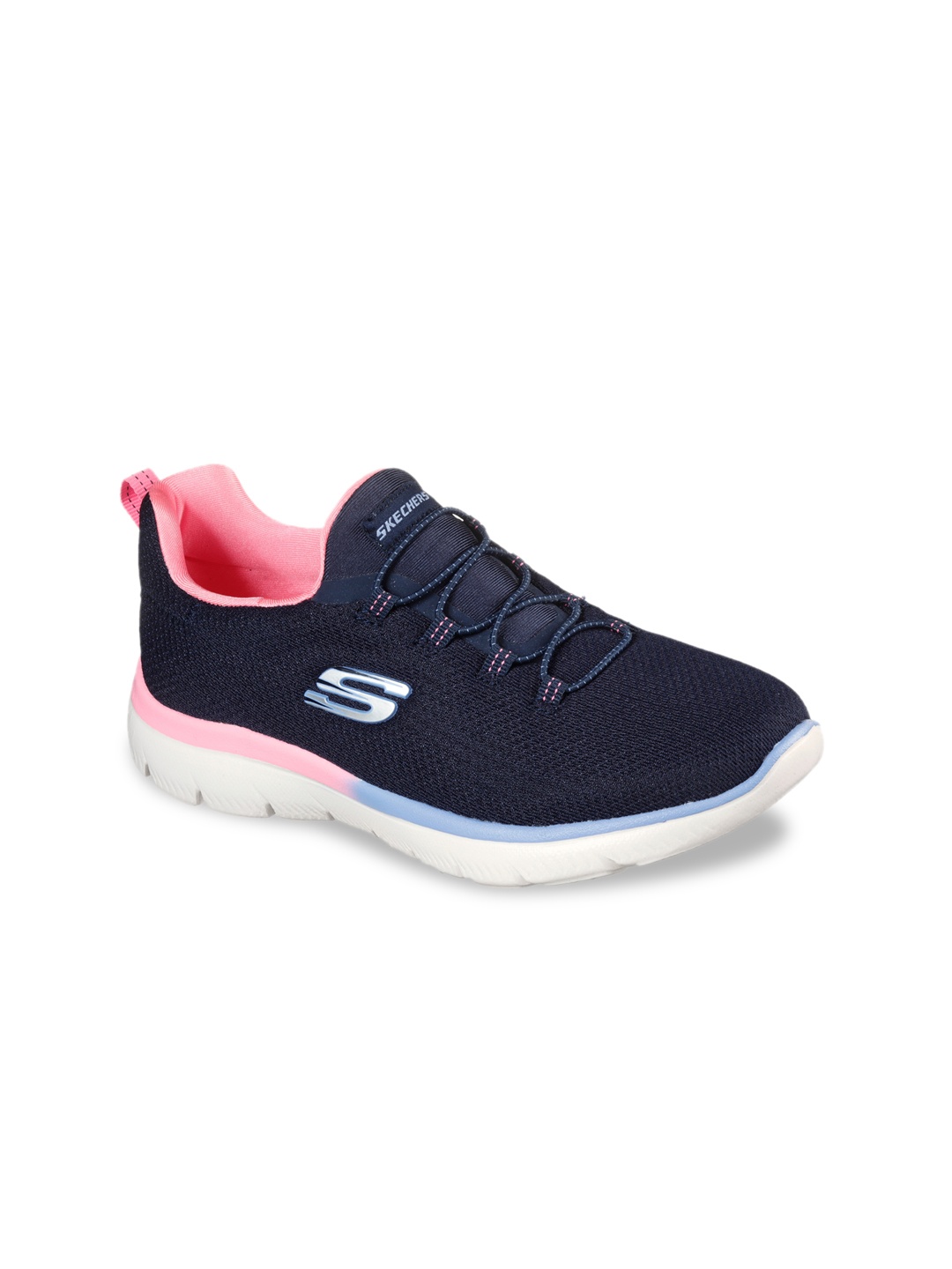 

Skechers Women Navy Blue Woven Design Slip-On Sneakers
