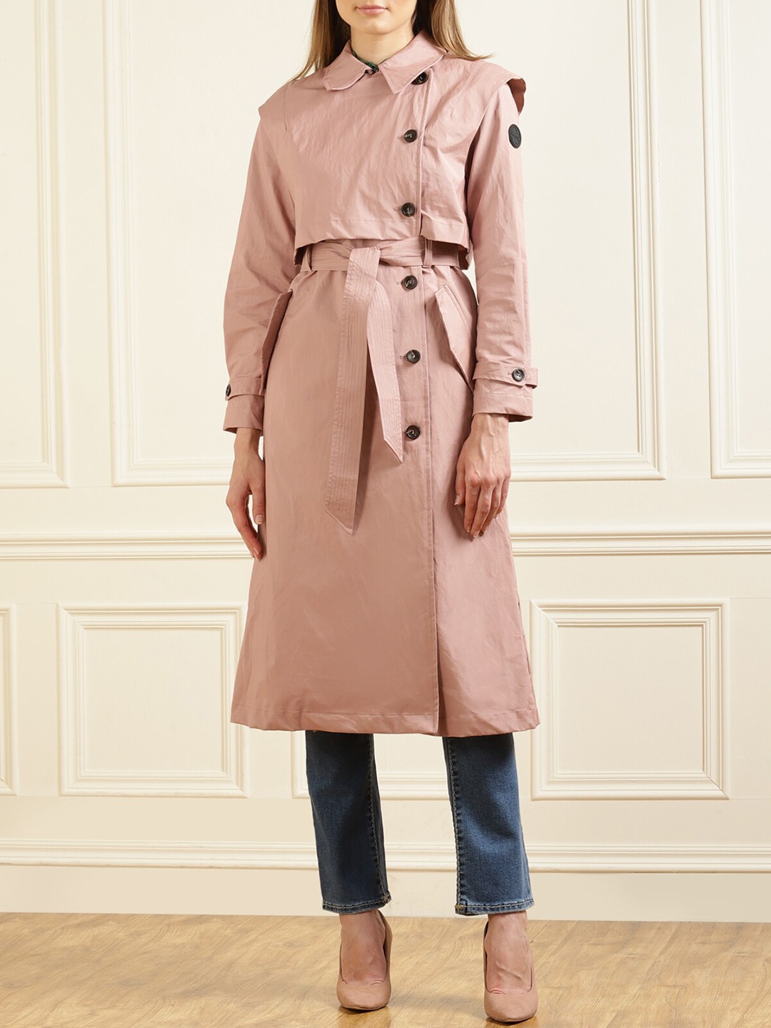 

Ted Baker Women Pink Solid Longline Coat