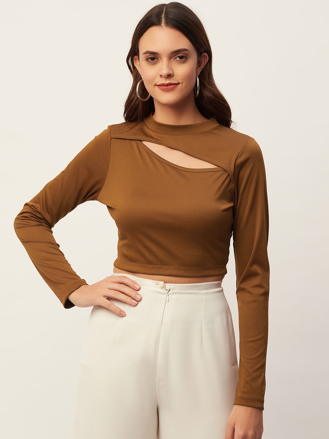 

Aayna Brown Crop Top